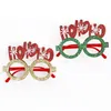 Vasos de Natal Glitter Holiday Party Glasses Frames 2024 Acessórios para decoração de Natal Fantas de férias de férias de férias de férias HZ0052