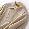 Maglioni da donna 2023 Autunno Inverno Maglione di cachemire Vestiti Grande risvolto Pullover Pura maglia di lana Top Camicia coreana di moda calda