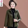 Women's Jackets Women Jacket Autumn Casual Leather Standing Collar Long Sleeve Wide-waisted Solid Color Coat Zipper T670