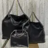 Stella McCartney Falabella Tote Çanta Maxi Totes Diamond Cut Cut Zincir Altın Geri Dönüşümlü Pirinç İki Üst Tutamak Lüks Tasarımcı Çantalar Crossbody Omuz Çantaları