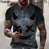 Homens camisetas T-shirt engraçado padrão horror o-pescoço verão moda top roupas masculinas tamanho grande streetwear hip hop 3d camisa tee