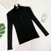 Women's Sweaters 2023 Spring Button V Neck Sweater Women Basic Slim Knitted Pullover And Pullovers Knit Jumper Ladies