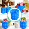 Z20 Dropshipping Portable 2 in 1 Large Silicone Ice Bucket Mold with Lid Space Saving Cube Maker Tools for Kitchen Party Barware HKD230828