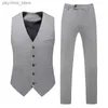 Trajes de boutique para hombres Conjuntos Trajes de vestido de novia para novio Color sólido Ropa formal Negocios 3 P Conjuntos Chaquetas + Pantalones + Trajes de chaleco Tamaño S-5XL Q230828