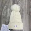 Chapéus Lenços Conjuntos Designer Inverno Malha Beanie Woolen Hat Mulheres Chunky Knit Grosso Quente Faux Fur Pom Beanies Chapéus Feminino Bonnet Beanie Caps 11 cores