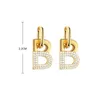 Luxury Micro Pave Letter B Charm Earring Jewelry for Women Gift