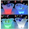 12L LED New style Ice Bucket Chargeable Champagne Beer Wine Cooler Drink Bottle Holder Color Changing Ice Tub For Bar Nightclub HKD230828