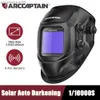 Protective Clothing ARCCAPTAIN Welding Helmet Welder Mask Large View True Color Solar Power Auto Darkening Welding Mask For Arc MIG TIG Weld Cut HKD230826