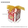Confezione regalo Joyeuse Anniversaire francese Bomboniera Mini quadrata Scatola di caramelle rossa Stampata Clown di circo per bambini Ragazzo Ragazza Compleanno Eventi Decor 230828