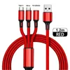 66w 3 em 1 Micro USB Tipo C Cabos de carregador Multi Porta USB Cabo de carregamento múltiplo Fio de telefone móvel para OPPO RENO 2 3 4 5 6 7 8 PRO A3S A5S A5 A9 A12 A15 A31 A52 A72 A92 A54 A74 A94