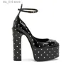Elbise Ayakkabı Tasarımcısı Pompalar Kadın Platform Ayakkabı Ofis Lady Chunky Topuklu Bayanlar Ayakkabı Ayak Bileği Strap Kalın Alt Alt Düğün Ayakkabıları Kadın T230828