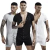 Yoga Outfit Onesies Fitness Homens Undershirts Jockstrap Bodysuit Bodybuilding Macacão Romper Corset para Homem Modal Boxer Slimming Underwear