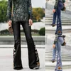 Jeans pour femmes Y2K Rétro High Street Fashion Femmes Bell Bottom Floral Brodé Bootcut Denim Harajuku Pantalones de Mujer