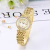 Wristwatches Shell Dial Billing Timepiece Luxury 18K Gold Diamonds Watches Jewelry Bracelet Wristwatch Ladies Watch For Women