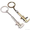 Porte-clés Mini outil de mesure avec porte-clés, étiquette, pied à coulisse mobile, outils, Gadgets, idées cadeaux pour hommes, goutte