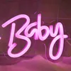 Chi-köp ledde neon oh baby USB-driven neonskyltar nattljus 3d väggkonst spel rum sovrum vardagsrum dekor lampskyltar hkd230825