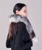 32"-35" Real Fox Fur Scarf Fur Tail Collar Shawl Scarves Wrap Stole Neck Warmer Scarves