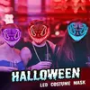 Halloweenowe maski imprezowe LED LID Light Up Mask dla dorosłych dzieci wyjątkowe neonowe maski z ciemnymi i złymi oczarami 828