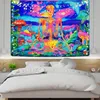 Tapisserier Psychedelic Mushroom Tapestry Trippy Skull Boho Art Gothic Skeleton Wall Hanging Decoration Tapiz Bohemian Room Decor Eesthetic 230828