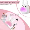 Essiccatori per unghie Mini lampada LED UV da 24 W per unghie Gel per fototerapia ad asciugatura rapida Essiccatore per smalto per uso domestico in viaggio Lampada per nail art con design a forma di coniglio x0828