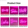 Beauty Salon Led Neon Sign Lights Hair Lashes Brows Nails Room Decoration Art Wall Hanging Neon Lights Led Sign Custom Neonlamp HKD230825