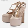 2024 High Sandals Sole Thick Dress Summer New Heel Sexig Fashion Show Banket Party Women's Shoes Scen Spring T230828 815