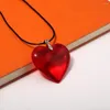 Pendentif Colliers Verre Rouge Cristal Coeur D'amour Pour Femmes Filles Harajuku Collier Coréen Collier Ras Du Cou Doux Cool Bijoux 2023