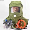 Protective Clothing Gas Supply Gas Mask Full Cover Spray Paint Chemical Polishing Anti-Dust Shawl Dust Cap HKD230826