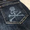 Jeans da uomo Autunno Mastermind Japan Pantaloni denim MMJ Dark Wind Skull Head Stampa Pantaloni semplici da strada a gamba dritta slim fit 230828