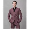 Garnitury mężczyzn Blazers High End Men Solid Color Lapel Site Slit Modna Mężczyzna Męski Blazer Smart Casual Groom Wedding 3 -częściowy zestaw zestawu 230828