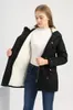 Trenchs de femmes manteaux femmes manteau d'hiver épaissir dessus chauds 2023 automne à capuche coton fourrure plus taille veste de base vêtements d'extérieur mince longues dames