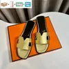 Con diseñador de sandalias zapatillas diapositivas de cuero genuino sandalia de chanclas de zapatillas de deporte de