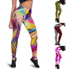 Actieve broek Kleurrijke hoge taille elastische slangenprint leggings Dames Fitnesskleding Push-up Gym Vrouwelijke ademende dames gebreide broek