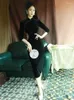 Abbigliamento etnico Abito lungo nero Qipao orientale Velluto Retro Cheongsam sexy Tradizionale cinese di fascia alta Personalizzazione Serata per banchetti