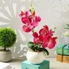 Decorative Flowers Simulation Bonsai Beautiful Unfading Color Fake Flower Decor Faux Silk Potted Plant Home Bedroom For Desktop