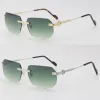 Senaste modemänramar Sunshade Glasses Head Composite Metal Rimless Optical Frame Classic Rectangle Square Lyxig glasögon för kvinnors glasögon