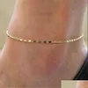 Anklety proste kobietę swobodne/sportowe złoto Sier Kolorowa łańcuch dla kobiet biżuteria bransoletki kostki T200714 Drop dostawa dhzvl
