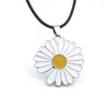 Pendant Necklaces Yungqi Daisy Necklace For Women Men Silver Color SunFlower Hip Hop Enamel White Fashion Charm Jewelry