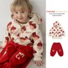 Ensembles de vêtements Veste d'automne pour enfants Impression de dessin animé Manteau à capuche avec fermeture à glissière Pantalons décontractés Ensemble de deux pièces 2023 Vêtements pour filles en bas âge 230828