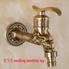 Bathroom Sink Faucets Brass Antique Bronze Bibcock Outside Tap Washing Machine Faucet Toilet Bibcocks Copper Garden