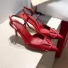 أحذية مصممة العلامة التجارية Women Slingback Heels Pumps Sexy Pointed Toe Stiletto Shiletto Evening Party Shoes for Women Zapatos de Mujer 35-44