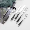18/10 Flatware set High quality Steak Knife Spoon Fork Set Silverware Set Vintage Style 6 pcs set Q230829
