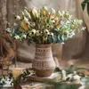 Vases Sili Style fait à la main en porcelaine noire rétro Stoare Vase décoration en détresse salon céramique fleur articles