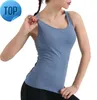 LU-44 Sans Manches Ebb To Street Débardeurs Yoga Femmes Gilet avec Soutien-Gorge Rembourré D'entraînement Fitness Sport Athlétique T-shirt