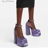 Dress Shoes New Fashion Women Pumps Retro Mary Janes Chunky Heels Sandals Spring Platform Dress Party Wedding Basic Shoes Woman Big Size T230829