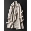 Trench da uomo Uomo Primavera Autunno Fresco lungo Nero Beige Cappotto oversize con telai Sciolto Abbigliamento firmato di lusso Cappotto cargo 2023 C17