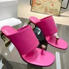 Bumper-Tube lederen muilezels slippers Designer leer verfraaid kettinghak sandalen dames zwart met dames sexy brief strand hoge hak schoen