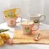 Tassen Nordic Unregelmäßige Blumen Keramik Frühstück Trinken Kaffee Milch Tasse Amerikanischen Pastoralen Stil Kreative Fenster Wärme-beständig Becher