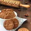 Houten Deegroller Rendier Sneeuwvlok Boom Vrolijk Gegraveerd Bakkoekje Noodle Biscuit Wafelroller Voor Kerstmis Thuis Voedsel HKD230828