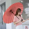 Paraplyer 24-ben blommande långt handtag paraply för kvinnliga studenter regn och dubbelanvändning dubbel person överdimensionerad